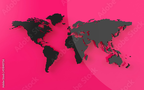 Beautiful world map on red background
