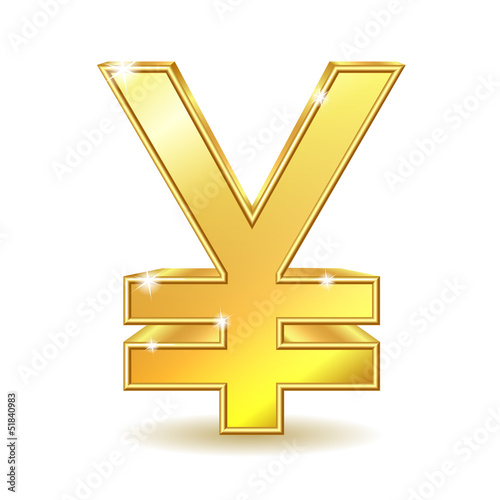 Golden Yen Sign