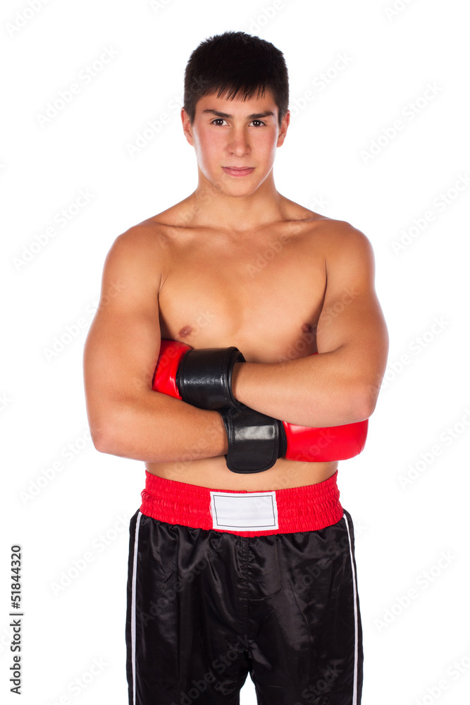 Young male kickboxer