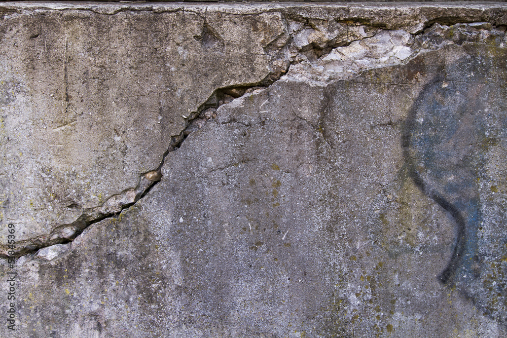 Fototapeta premium Cracked concrete wall background.
