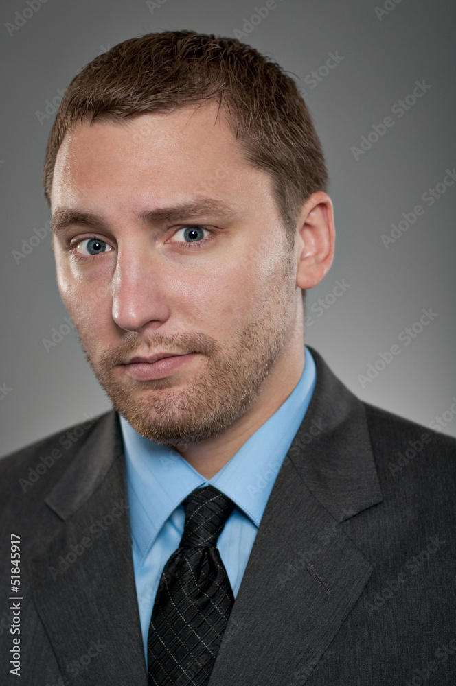 Caucasian Man Worried Expression Portrtait Caucasian Man Worried Expression Portrtait