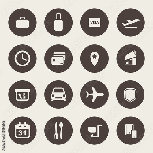 Airport and airlines services icons