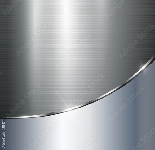 3D Fototapete Silber - Fototapete Metallic background polished steel texture
