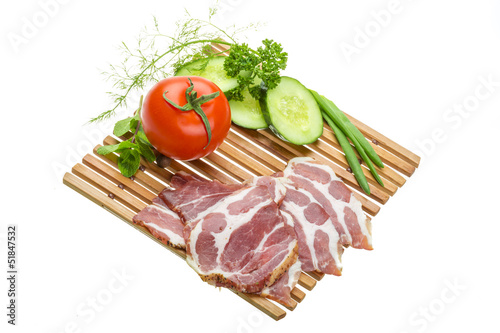 Bacon with vegetables