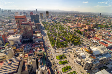 Sierkussen Mexico Luchtfoto skyline van Mexico-Stad  © jkraft5