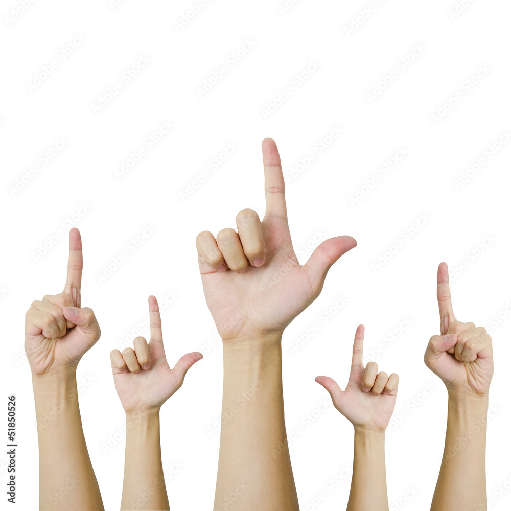 Isolated hands pointing Isolated hands pointing