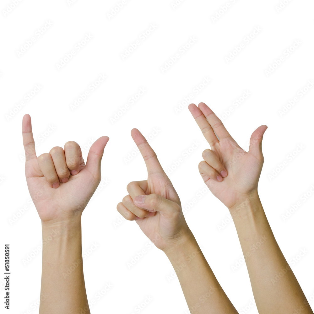 Isolated hands in variety style pointing Isolated hands in variety style pointing