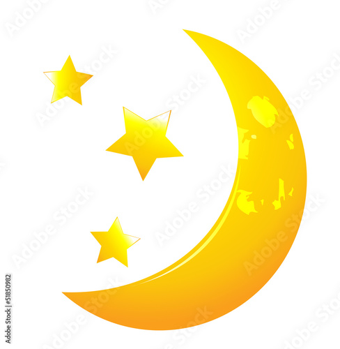 Vector moon whit stars