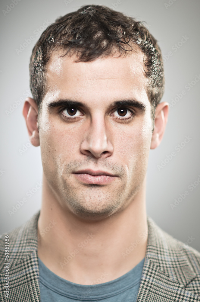 Fototapeta premium Caucasian Man Blank Expression Portrtait