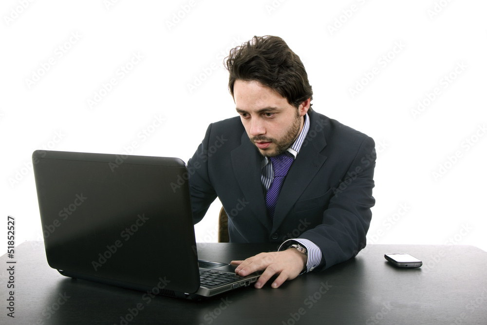 young business man working with is laptop young business man working with is laptop