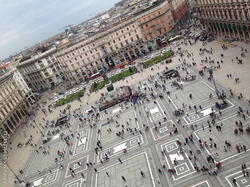 Piazza Duomo Milano dall'alto