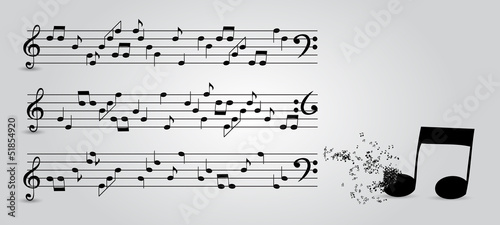 musical notes abstract background. Vector Illustration