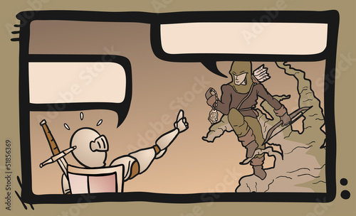 Vintage medieval comic
