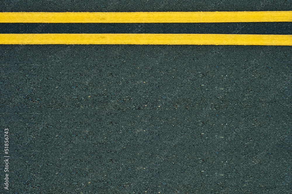 Fototapeta premium Double Yellow Lines on road.