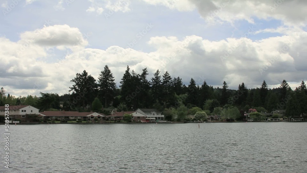 Waterfront Living with Moving Clouds Timelapse 1080p