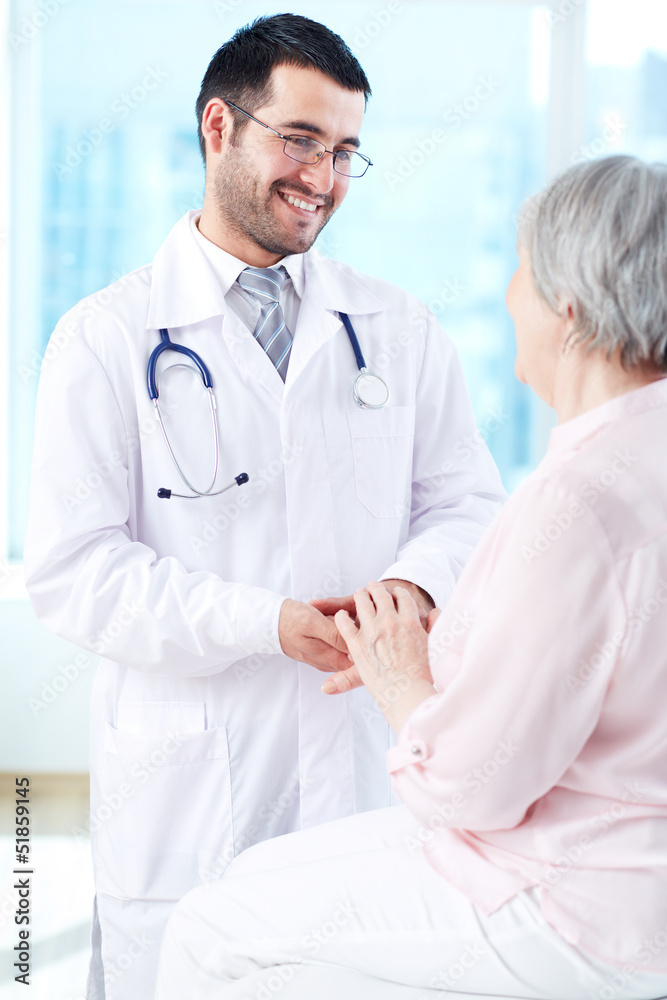 Speaking with patient