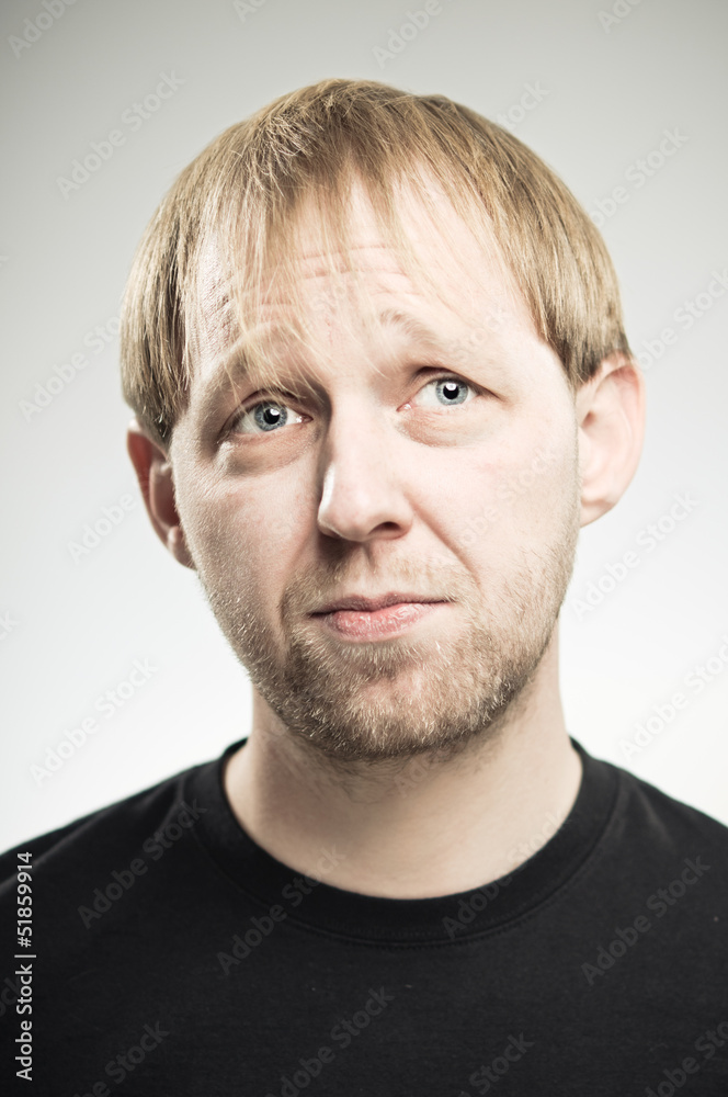 Obraz premium Caucasian Man Pensive Expression.