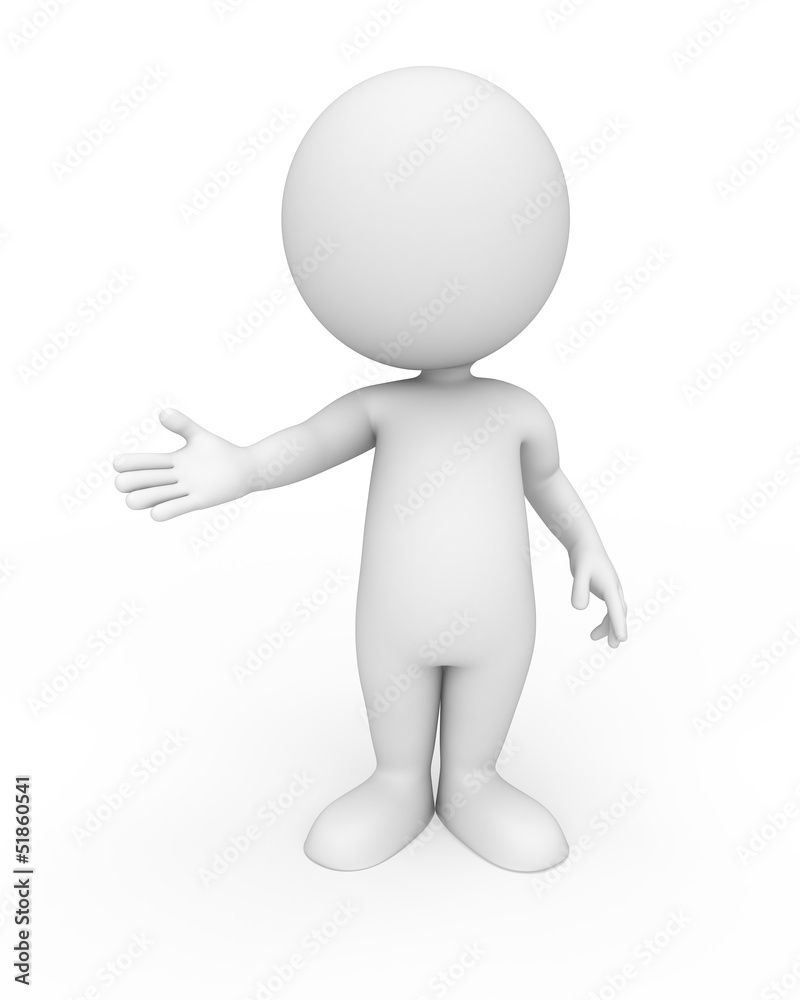 3d white people standing on blank background 3d white people standing on blank background