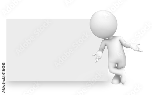 3d white people standing near sign