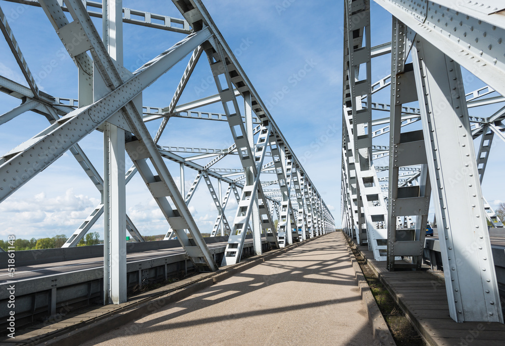 View at Dutch truss bridges
