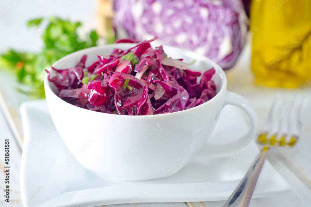 salad with blue cabbage salad with blue cabbage