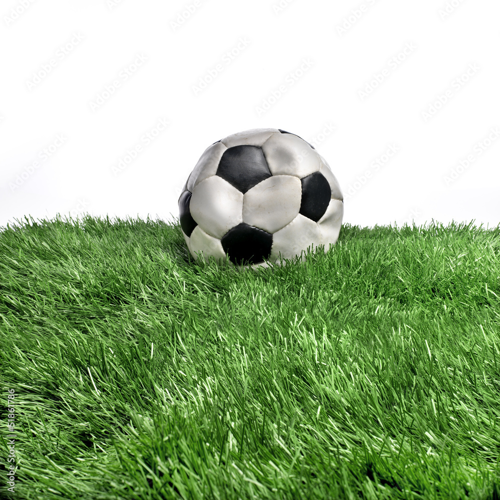Fototapeta premium Deflated soccer ball