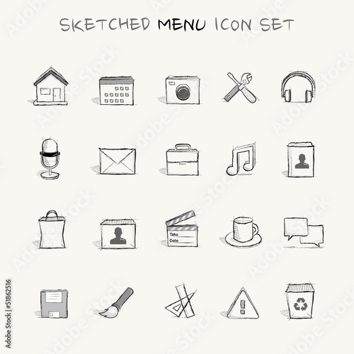 sketched menu icon set 2