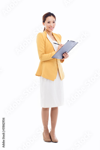 Business woman and note book