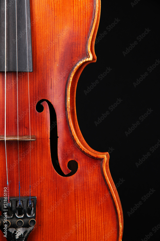 Classical violin on black background Classical violin on black background