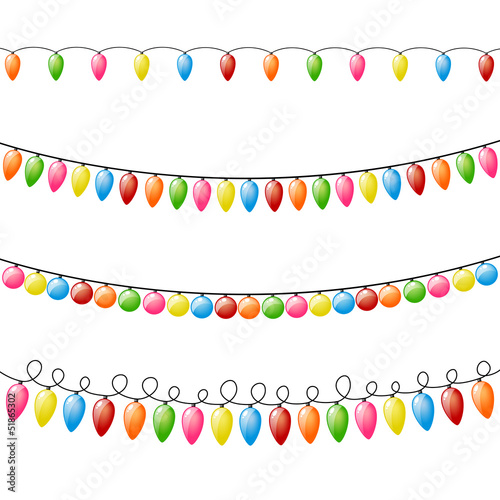 Vector Illustration of Colorful Holiday Lights