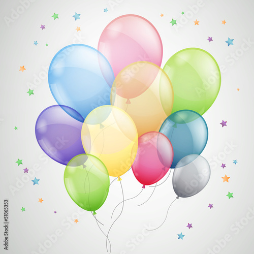 Vector Illustration of  Colorful Flying Balloons