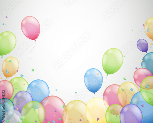 Vector Illustration of  Colorful Flying Balloons