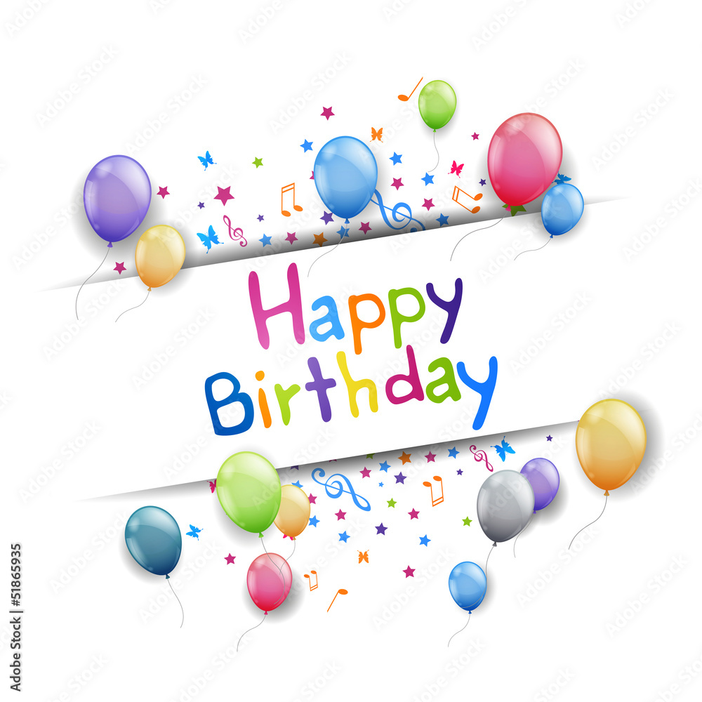 Vector Illustration of a Happy Birthday Greeting Card Vector Illustration of a Happy Birthday Greeting Card