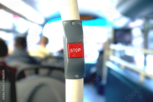 Stop button in a bus