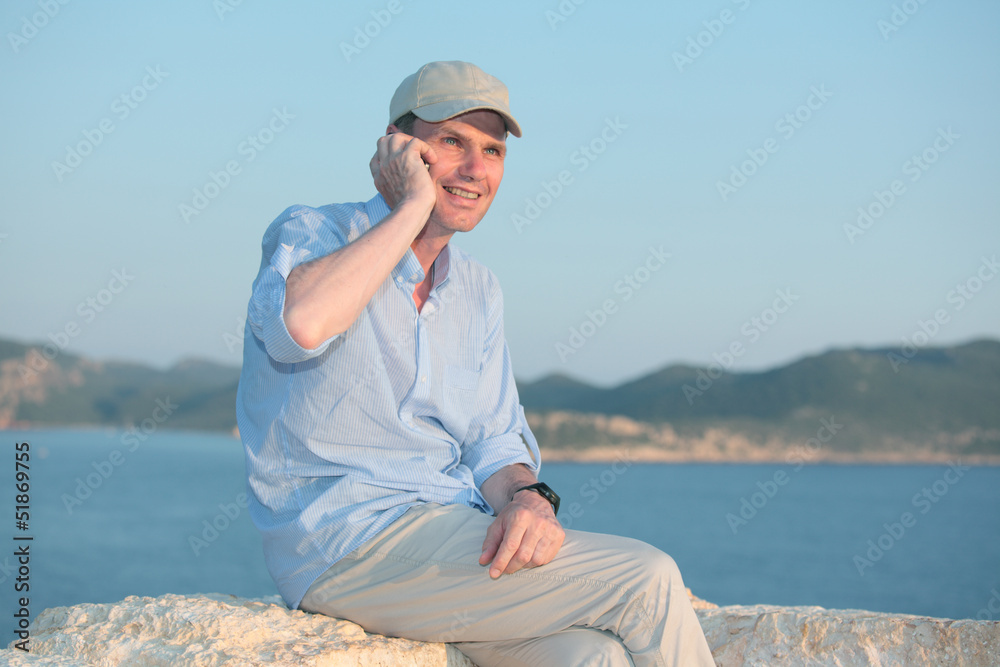 Man with mobile phone
