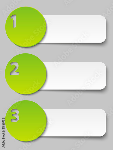 Three steps banners with place for text