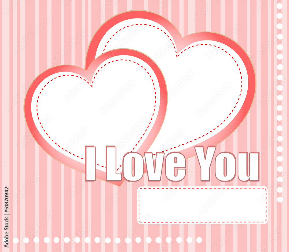 valentines hearts two shapes on pink pattern background