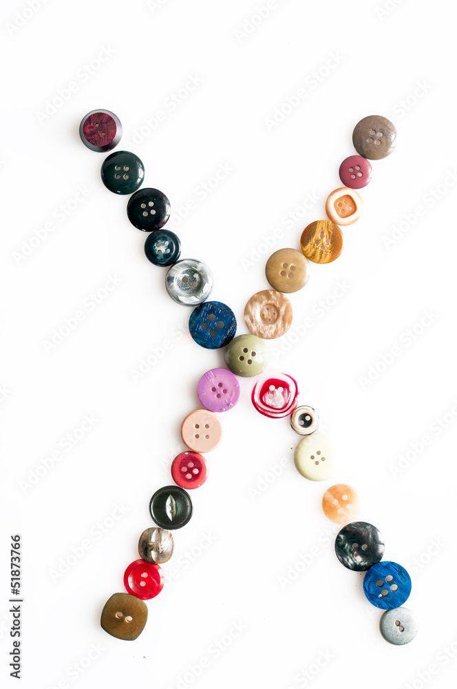 Fototapeta premium Letter alphabet formed of buttons