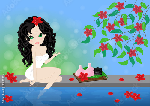 brunette girl in spa