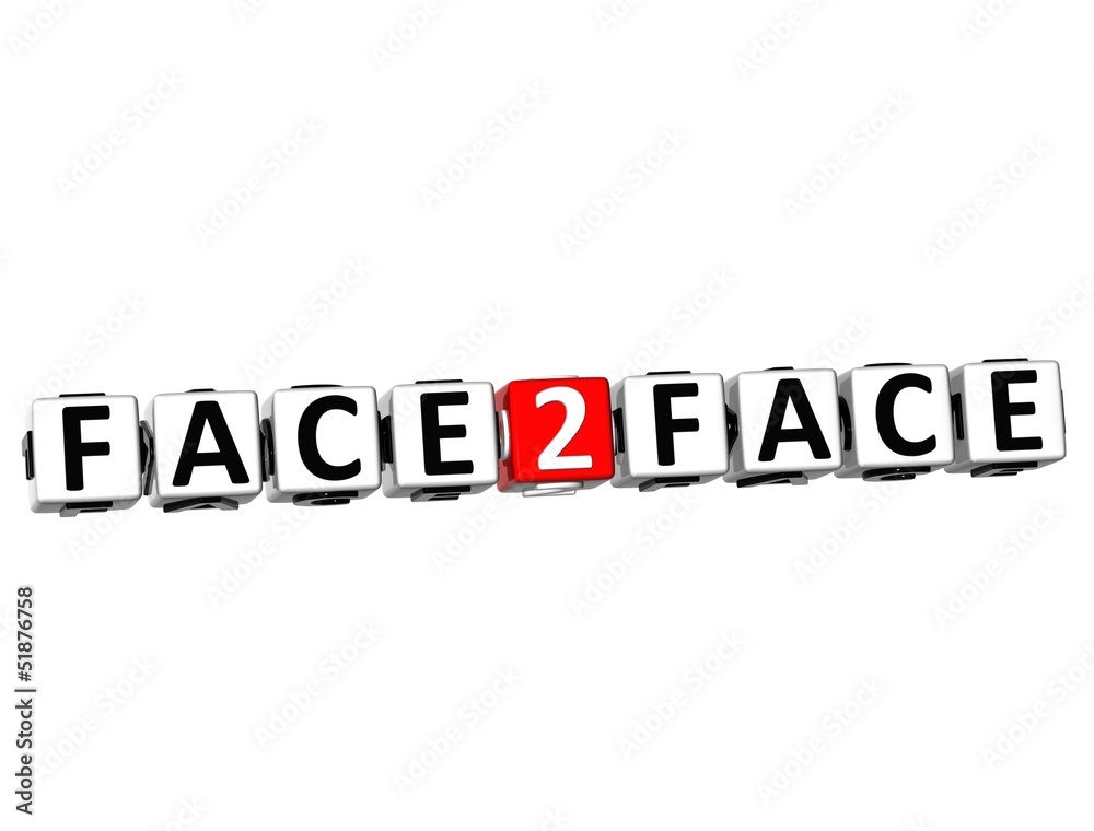 3D Face To Face Button Click Here Block Text 3D Face To Face Button Click Here Block Text