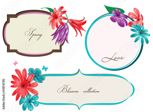 Spring floral frames or banners