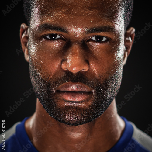 Fotografie African American Athlete Portrait With Blank Expression