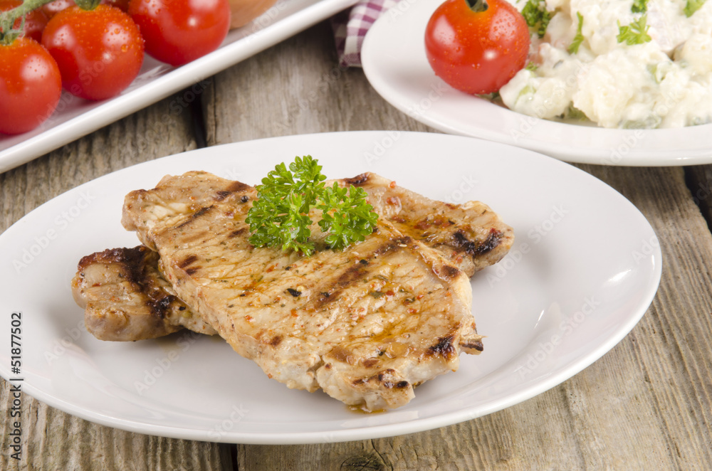 spicey pork chop with parsley