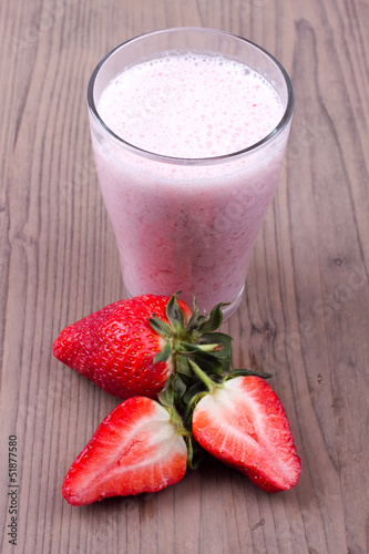 Milk shake with strawberry