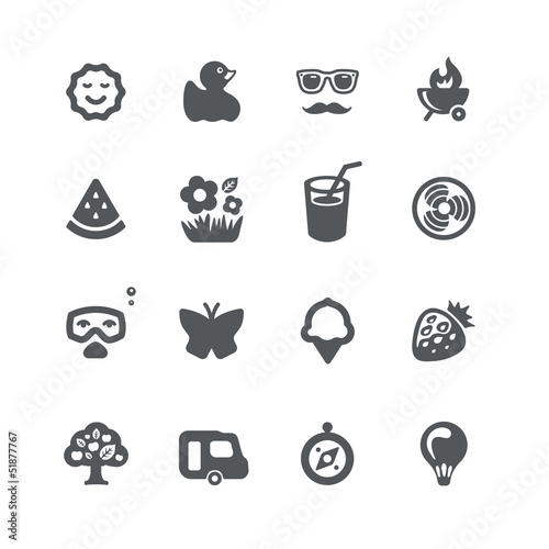 Summer and vacation icon set