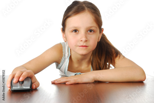 Obraz na płótnie Girl with her computer mouse w salonie