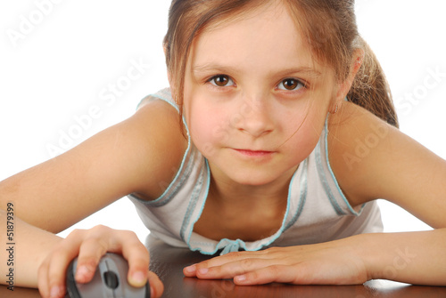Obraz na płótnie Girl with her computer mouse w salonie