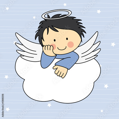 Angel wings on a cloud