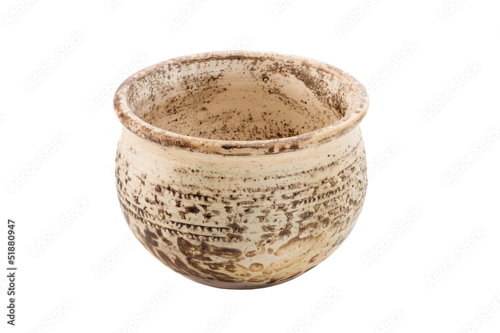 Old clay cup with texture in high resolution Old clay cup with texture in high resolution