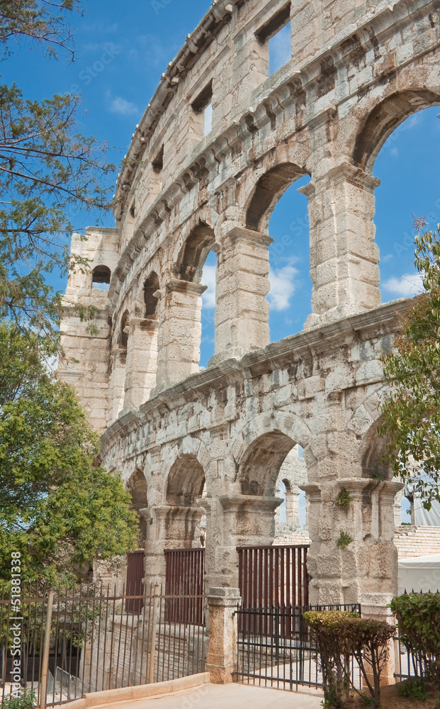 Roman amphitheater in Pula, Croatia